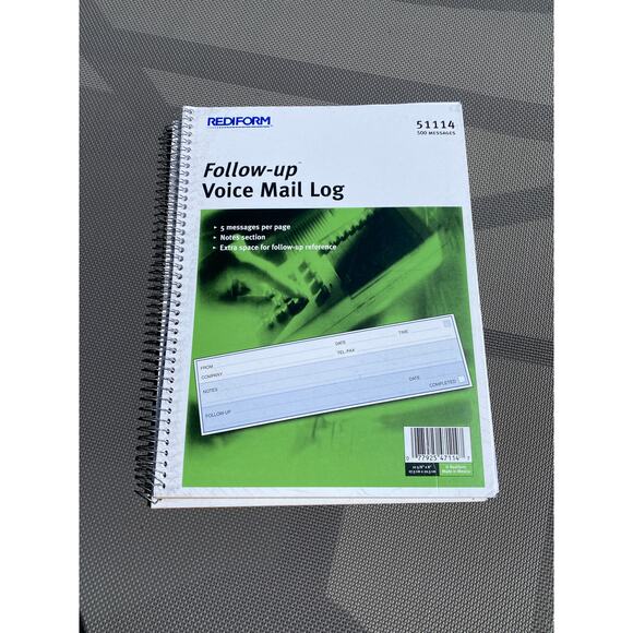 Rediform Voice Mail Log Book 51114 — 500 Messages - Picture 2 of 3